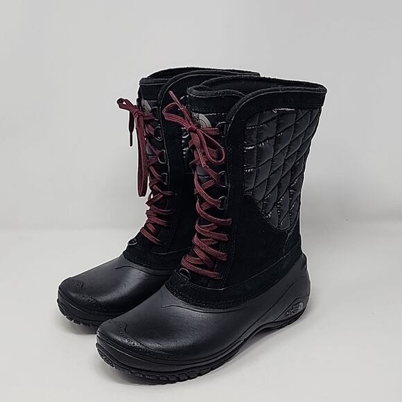 The North Face Thermoball Utility Mid Quilted Black Winter Women's Boots Size 6 - Picture 1 of 6